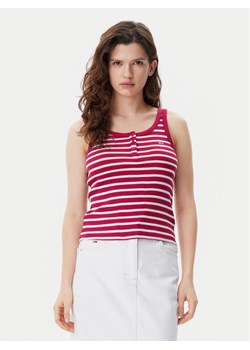 Tommy Jeans Top DW0DW19492 Czerwony Slim Fit ze sklepu MODIVO w kategorii Bluzki damskie - zdjęcie 182662928