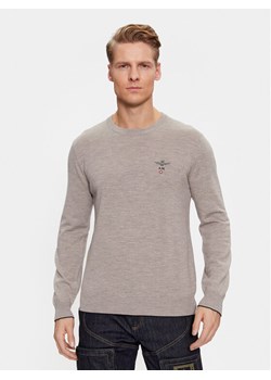 Aeronautica Militare Sweter 232MA1388L415 Beżowy Regular Fit ze sklepu MODIVO w kategorii Swetry męskie - zdjęcie 182663528