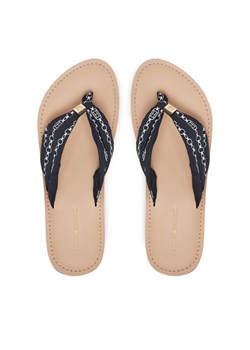 Tommy Hilfiger Japonki Th Chain Print Elevated Sandal FW0FW08519 Granatowy ze sklepu MODIVO w kategorii Klapki damskie - zdjęcie 182663535