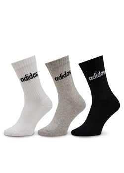 adidas Skarpety wysokie unisex Linear Crew Cushioned Socks 3 Pairs IC1302 Szary ze sklepu MODIVO w kategorii Skarpetki damskie - zdjęcie 182663985