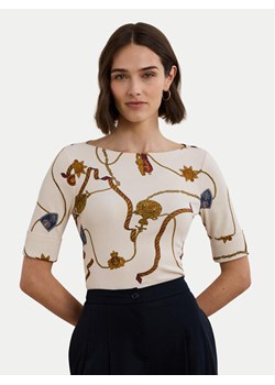 LAUREN RALPH LAUREN Bluzka 200957614001 Biały Slim Fit ze sklepu MODIVO w kategorii Bluzki damskie - zdjęcie 182664399