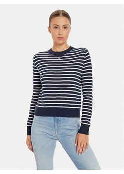 Tommy Jeans Sweter Essential DW0DW17254 Granatowy Regular Fit ze sklepu MODIVO w kategorii Swetry damskie - zdjęcie 182664719