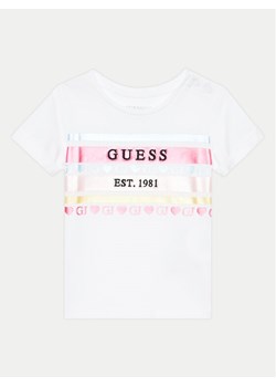Guess T-Shirt A4YI03 K6YW4 Biały Regular Fit ze sklepu MODIVO w kategorii Bluzki dziewczęce - zdjęcie 182664957