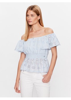 Guess Bluzka Peggy W3GH89 WFG40 Niebieski Regular Fit - id: 0000302205066 - marki Guess - 182665155 Guess Bluzka Peggy W3GH89 WFG40 Niebieski Regular Fit ze sklepu MODIVO w kategorii Bluzki damskie - zdjęcie 182665155