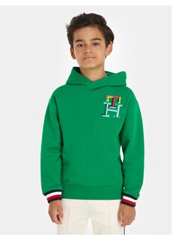 Tommy Hilfiger Bluza Monogram KB0KB08827 Zielony Regular Fit ze sklepu MODIVO w kategorii Bluzy chłopięce - zdjęcie 182665675
