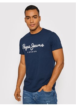 Pepe Jeans T-Shirt Original PM508210 Granatowy Slim Fit ze sklepu MODIVO w kategorii T-shirty męskie - zdjęcie 182665869