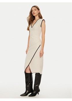 ACCESS FASHION Sukienka koktajlowa 44-3380-531 Écru Slim Fit ze sklepu MODIVO w kategorii Sukienki - zdjęcie 182666209
