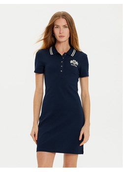 Tommy Hilfiger Sukienka codzienna Varsity WW0WW43841 Granatowy Slim Fit ze sklepu MODIVO w kategorii Sukienki - zdjęcie 182666228