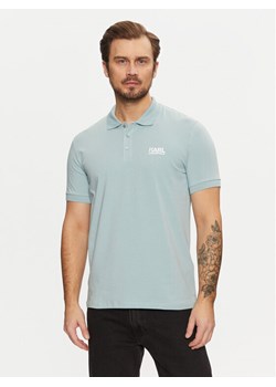 KARL LAGERFELD Polo 745088 551235 Błękitny Regular Fit ze sklepu MODIVO w kategorii T-shirty męskie - zdjęcie 182666246