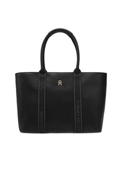Tommy Hilfiger Torebka Th Logotape Tote AW0AW17198 Czarny ze sklepu MODIVO w kategorii Torebki damskie - zdjęcie 182666376