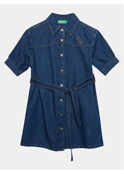 United Colors Of Benetton Sukienka jeansowa 4AD6CV025 Niebieski Regular Fit ze sklepu MODIVO w kategorii Sukienki dziewczęce - zdjęcie 182666555