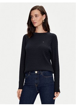 Tommy Hilfiger Sweter WW0WW41142 Granatowy Regular Fit ze sklepu MODIVO w kategorii Swetry damskie - zdjęcie 182666585