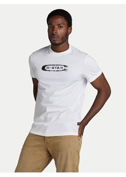 G-Star Raw T-Shirt Distressed D24365-336 Biały Regular Fit ze sklepu MODIVO w kategorii T-shirty męskie - zdjęcie 182666805