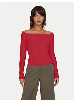 ONLY Bluzka Glamour 15339763 Czerwony Slim Fit ze sklepu MODIVO w kategorii Bluzki damskie - zdjęcie 182667289