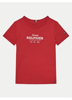 Tommy Hilfiger T-Shirt KB0KB09356 M Czerwony Regular Fit ze sklepu MODIVO w kategorii T-shirty chłopięce - zdjęcie 182667469