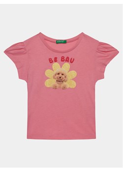 United Colors Of Benetton T-Shirt 3I1XG10DR Różowy Regular Fit ze sklepu MODIVO w kategorii Bluzki dziewczęce - zdjęcie 182667505