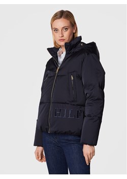 Tommy Hilfiger Kurtka puchowa Sateen WW0WW36062 Granatowy Regular Fit ze sklepu MODIVO w kategorii Kurtki damskie - zdjęcie 182667625