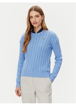 U.S. Polo Assn. Sweter WUP0398 Błękitny Regular Fit ze sklepu MODIVO w kategorii Swetry damskie - zdjęcie 182667636