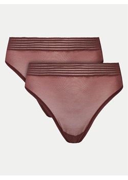 Triumph Komplet 2 par stringów Tempting Sheer 10218590 Brązowy ze sklepu MODIVO w kategorii Majtki damskie - zdjęcie 182667968