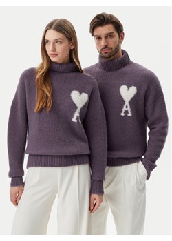 AMI PARIS Golf UKS425.KN0032 Fioletowy Relaxed Fit ze sklepu MODIVO w kategorii Swetry męskie - zdjęcie 182668248