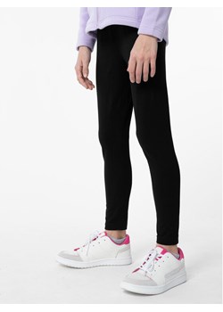4F Legginsy 4FJAW23TTIGF093 Czarny Slim Fit ze sklepu MODIVO w kategorii Spodnie dziewczęce - zdjęcie 182668418