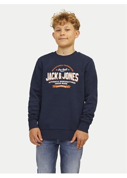 Jack&Jones Junior Bluza Logo 12258840 Granatowy Regular Fit ze sklepu MODIVO w kategorii Bluzy chłopięce - zdjęcie 182668487