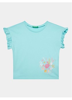 United Colors Of Benetton T-Shirt 3096G1093 Niebieski Regular Fit - id: 0000302093571 - marki United Colors Of Benetton - 182668626 United Colors Of Benetton T-Shirt 3096G1093 Niebieski Regular Fit ze sklepu MODIVO w kategorii Bluzki dziewczęce - zdjęcie 182668626