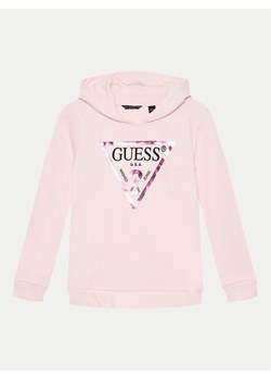 Guess Bluza J83Q14 KAUG0 Różowy Regular Fit ze sklepu MODIVO w kategorii Bluzy dziewczęce - zdjęcie 182668675