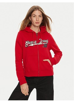 Guess Jeans Bluza W4BQ03 KC811 Czerwony Regular Fit ze sklepu MODIVO w kategorii Bluzy damskie - zdjęcie 182668808