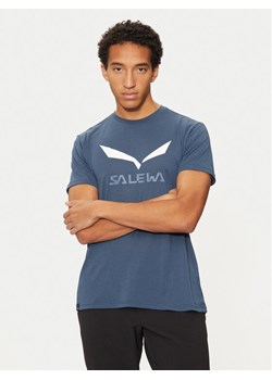 Salewa Koszulka techniczna Solidlogo Dry 27018 Granatowy Regular Fit ze sklepu MODIVO w kategorii T-shirty męskie - zdjęcie 182669019