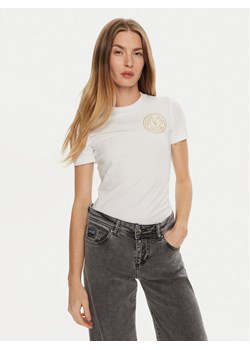 Versace Jeans Couture T-Shirt 77HAHT00 Biały Regular Fit ze sklepu MODIVO w kategorii Bluzki damskie - zdjęcie 182669085