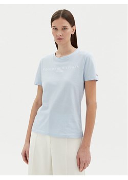 Tommy Hilfiger T-Shirt WW0WW40276 Błękitny Regular Fit ze sklepu MODIVO w kategorii Bluzki damskie - zdjęcie 182669109