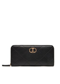 TWINSET Duży Portfel Damski Zip Around 242TB Czarny ze sklepu MODIVO w kategorii Portfele damskie - zdjęcie 182669569