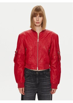 Gestuz Kurtka skórzana Zania 10909838 Czerwony Regular Fit - id: 0000304135132 - marki Gestuz - 182669597 Gestuz Kurtka skórzana Zania 10909838 Czerwony Regular Fit ze sklepu MODIVO w kategorii Kurtki damskie - zdjęcie 182669597