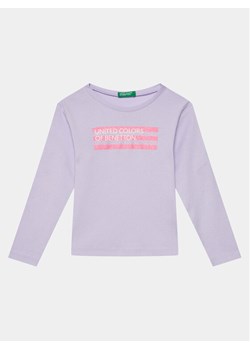 United Colors Of Benetton Bluzka 3I9WG10D5 Fioletowy Slim Fit ze sklepu MODIVO w kategorii Bluzki dziewczęce - zdjęcie 182669835
