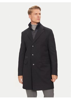 Boss Płaszcz wełniany H-Hyde 50502255 Granatowy Slim Fit ze sklepu MODIVO w kategorii Płaszcze męskie - zdjęcie 182670058
