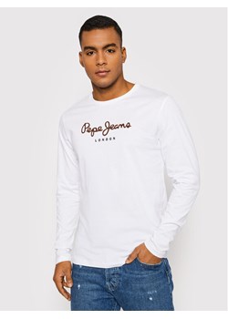 Pepe Jeans Longsleeve Eggo PM508209 Biały Regular Fit ze sklepu MODIVO w kategorii T-shirty męskie - zdjęcie 182670096