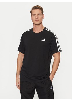 adidas Koszulka techniczna Own the Run 3-Stripes IQ3834 Czarny Regular Fit ze sklepu MODIVO w kategorii T-shirty męskie - zdjęcie 182670415