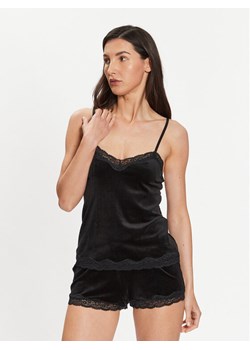 Hunkemöller Koszulka piżamowa Scallop 185927 Czarny Basic Fit ze sklepu MODIVO w kategorii Piżamy damskie - zdjęcie 182670495
