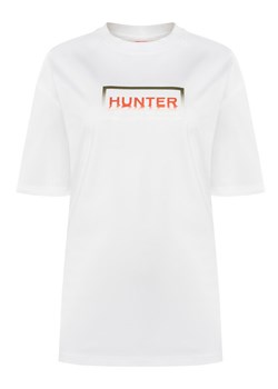 Hunter T-Shirt Abele UNISEX HARU0007251 Biały Regular Fit ze sklepu MODIVO w kategorii Bluzki damskie - zdjęcie 182671405