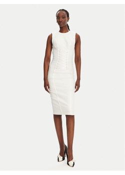 Elisabetta Franchi Sukienka koktajlowa AB76252E2 360 Biały Slim Fit ze sklepu MODIVO w kategorii Sukienki - zdjęcie 182671675