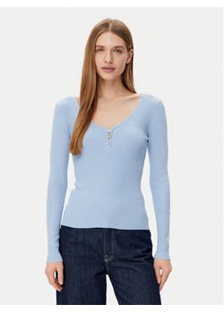 Morgan Sweter 232-MBANZA Błękitny Slim Fit ze sklepu MODIVO w kategorii Swetry damskie - zdjęcie 182671907