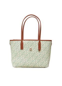 Tommy Hilfiger Torebka Th Monoplay Leather Mini Tote AW0AW17415 Zielony ze sklepu MODIVO w kategorii Torby Shopper bag - zdjęcie 182671998