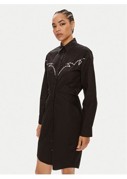 Pinko Sukienka koszulowa Actors 103737 A1XO Czarny Regular Fit ze sklepu MODIVO w kategorii Sukienki - zdjęcie 182672297