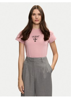 Guess T-Shirt Colette V4YI21 KCDH1 Różowy Regular Fit ze sklepu MODIVO w kategorii Bluzki damskie - zdjęcie 182672725