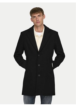 Only & Sons Płaszcz wełniany 22030864 Czarny Regular Fit ze sklepu MODIVO w kategorii Płaszcze męskie - zdjęcie 182672877