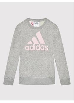 adidas Bluza Essentials HM8706 Szary Regular Fit ze sklepu MODIVO w kategorii Bluzy dziewczęce - zdjęcie 182673108