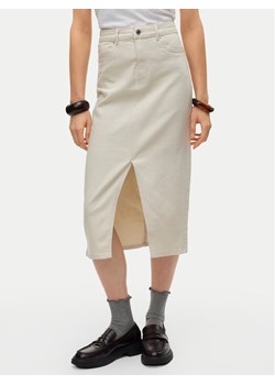 Vero Moda Spódnica jeansowa Veri 10295731 Beżowy Regular Fit ze sklepu MODIVO w kategorii Spódnice - zdjęcie 182673149