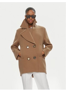 Pinko Płaszcz wełniany 101830 A13B Beżowy Regular Fit - id: 0000304118104 - marki Pinko - 182673525 Pinko Płaszcz wełniany 101830 A13B Beżowy Regular Fit ze sklepu MODIVO w kategorii Płaszcze damskie - zdjęcie 182673525