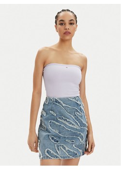 Tommy Jeans Top Essential DW0DW17989 Fioletowy Slim Fit ze sklepu MODIVO w kategorii Bluzki damskie - zdjęcie 182674018